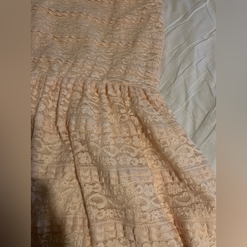 NWT kids Gap XXL 14-16 Blush pink lace dressy dress, with tiered ruffles lined - Picture 2 of 8